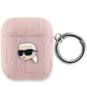 Karl Lagerfeld Monogram Karl Head viedtālruņa apvalks AirPods 1 / 2 - rozā