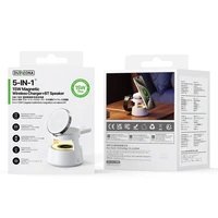 DUZZONA W23 5-in-1 magnētiskā bezvadu uzlādes stacija ar Bluetooth skaļruni