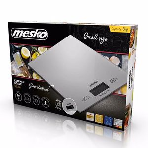 Mesko MS 3145 – elektroniskie virtuves svari, līdz 5 kg, 1 g iedaļa, LCD, sudraba