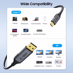 Tech-Protect UltraBoost USB-C to DisplayPort 1.4 8K 60Hz Cable 180cm - Black