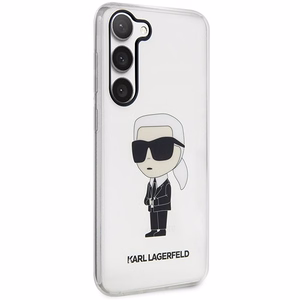 Karl Lagerfeld KLHCS23MHNIKTCT S23+ S916 caurspīdīgs cietais viedtālruņa apvalks Ikonik Karl Lagerfeld