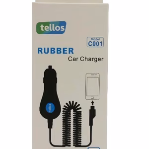Automašīnas lādētājs Tellos Rubber C001 iPhone 5/5S/SE/6/6S/7/7 Plus/8/8 Plus/X (1A) melns