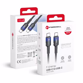 FORCELL F-ENERGY C354 kabelis Type C uz Type C QC4.0 PD 3A 60W Gradients 1 m melns
