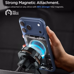 Spigen Essential EV25MFAQ Magnetic MagSafe auto gaisa atveru turetajs - Melns
