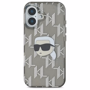 Karl Lagerfeld IML Karl Head Electroplated viedtālruņa apvalks iPhone 16 - melns
