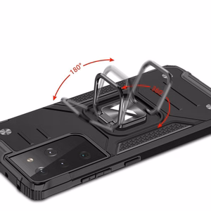 Wozinsky Ring Armor Tough Hybrid apvalks viedtālrunim Samsung Galaxy S22 Ultra sudraba krāsas ar magnētisko turētāju