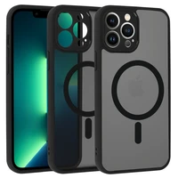 Pilnīgs matēts Mag vāks viedtālrunim Iphone 13 Pro Max - melns