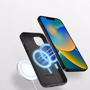 Dux Ducis Grit ādas apvalks iPhone 14 Plus Elegants mākslīgās ādas apvalks (MagSafe saderīgs) Melns