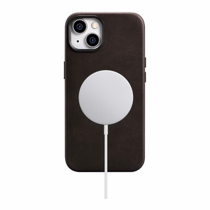 iCarer Oil Wax Premium ādas apvalks iPhone 14 Plus Magnētiskais ādas apvalks ar MagSafe Brūns (WMI14220703-BN)