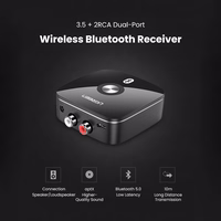 Bluetooth adaptera uztvērējs Ugreen CM106 2xRCA/AUX Bluetooth 5.1 melns