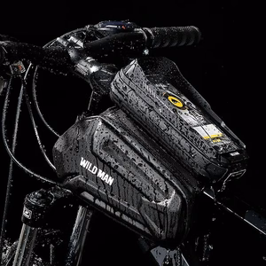 WILDMAN ceļojumu soma velosipēda rāmim ar rāvējslēdzēju, 1,2L (4 "- 7"), XT6, melna