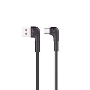 Maxlife MXUC-09 angle cable USB - USB-C 2,0 m 3A black