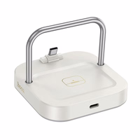 Galda lādētājs Hoco 2in1 USB C PD QC 3A 30W + bezvadu uzlāde 5W CQ16B balts