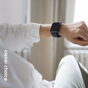 Crong Liquid Apple Watch siksniņa, 44/45/46/49 mm, melna