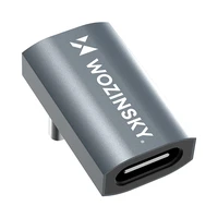 Wozinsky WPKF-01 USB-C - USB-C 40Gb/s 240W 8K OTG leņķa adapteris - pelēks