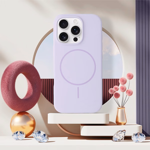 Magsafe plāns silikona apvalks Iphone 15 Pro Max violets