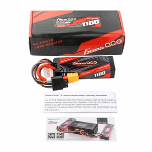Lipo Gens ace G-Tech 1100 mAh 11,1 V 3S1P 60C GRP-76 cietā korpusa akumulators ar XT60 savienotāju