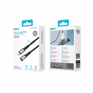 BWOO pīts kabelis USB-C - Lightning 3m 30W melns