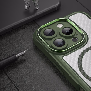 Leading Series Magnētiskais silikona viedtālruņa apvalks iPhone 16 Pro - zaļa