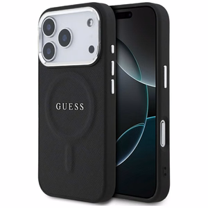 Guess чехол для iPhone 17 Pro совместимый с MagSafe GUHMP17LPSAREGSK (PU W/ Classic Logo) чёрный