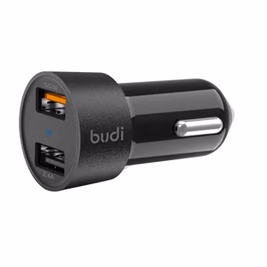 Budi BD622Q QC3.0 automašīnas lādētājs ar 2 USB-A pieslēgvietām, ar LED indikatoru