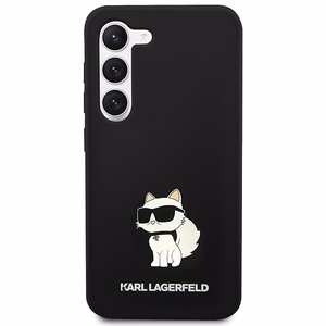Karl Lagerfeld silikona Choupette viedtālruņa apvalks Samsung Galaxy S24+ - melns