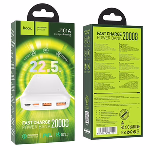 Portatīvais lādētājs (m) Hoco 20000 mAh QC PD 3A 22,5W J101A balts