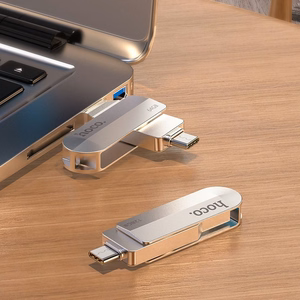 Pendrive 128GB USB 3.0 (USB A + USB C) Hoco UD10 silver