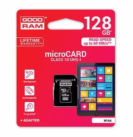 Atmiņas karte Goodram microSD 128Gb (10. klase) + SD adapteris