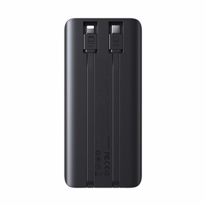 Joyroom JR-PBF19 22.5W 10000mAh portatīvais lādētājs ar diviem iebūvētiem kabeļiem - melns