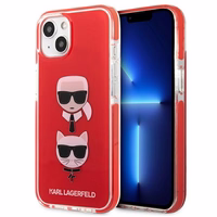 Karl Lagerfeld Karl & Choupette Head viedtālruņa apvalks iPhone 13 mini - sarkans