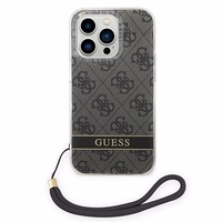 Guess GUOHCP14LH4STK iPhone 14 Pro 6.1 "melns / melns cietais apvalks 4G druka Siksna
