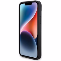 BMW ādas oglekļa viedtālruņa apvalks iPhone 15 Plus - melns