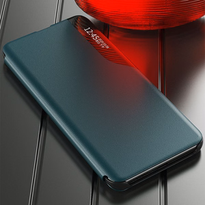 Eco Leather View Case elegants grāmatas tipa apvalks ar statīvu Samsung Galaxy A22 4G oranžs