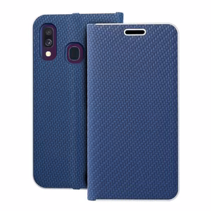 Viedtālruņa apvalks LUNA Book Carbon SAMSUNG A40 zils
