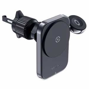 Acefast D18 car holder with MagSafe / Qi inductive charger + USB-A USB-C cable - black