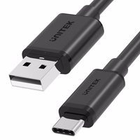 UNITEK KABEL USB USB-A — USB-C 50CM, Y-C481BK melns