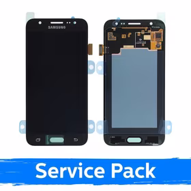 LCD Displejs Saderīgs ar Samsung J500 J5 Melns (Service Pack)