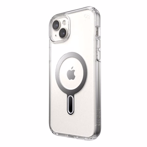 Speck Presidio Perfect-Clear MagSafe vāciņš ar ClickLock ierīcei iPhone 15 Plus / 14 Plus, caurspīdīgs ar hroma krāsas gredzenu