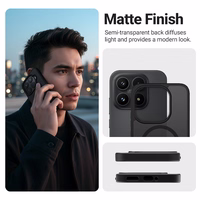 Crong Hybrid Matte Magnetic - Xiaomi 17 MagSafe maciņš (melns)