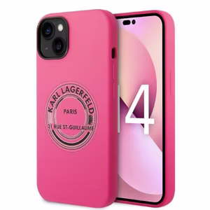 Karl Lagerfeld KLHCP14MSRSGRCF iPhone 14 Plus 6.7 "cietais viedtālruņa apvalks rozā / rozā silikona RSG