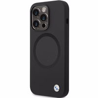 BMW BMHMP14XSILBK2 viedtālruņa apvalks iPhone 14 Pro Max 6.7" - melns Signature Liquid Silicone MagSafe