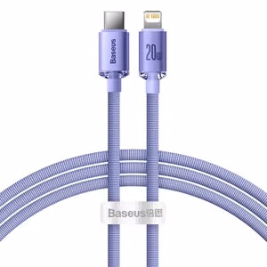 USB Кабель Baseus "CAJY000205" фиолетовый Type-C / Lightning 200см (до 20W)