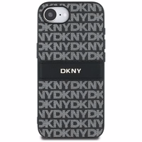 DKNY atkārtota tekstūras raksta ar tonālām svītrām apvalks iPhone 16e - melns