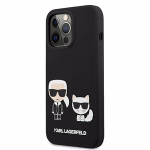 Karl Lagerfeld KLHCP13LSSKCK iPhone 13 Pro / iPhone 13 6.1 melns Silikona apvalks Karl & Choupette