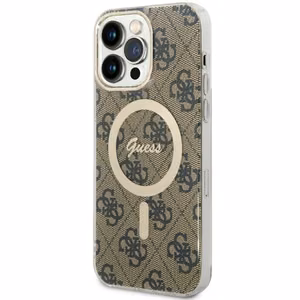 Guess GUHMP14XH4STW iPhone 14 Pro Max 6.7" brūns cietais viedtālruņa apvalks 4G Magnētiskais