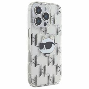 Karl Lagerfeld IML Choupette Head Electroplated viedtālruņa apvalks iPhone 16 Pro Max - caurspīdīgs
