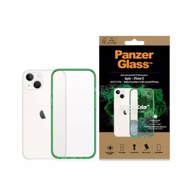 PanzerGlass ClearCase antibakteriālais viedtālruņa apvalks ar Military Grade sertifikātu iPhone 13 / 14 / 15 - caurspīdīgs zaļš