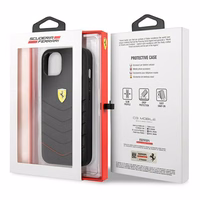 Ferrari FEHCP13SRQUK iPhone 13 mini 5.4 melns kietais apvalks Off Track Carbon Stripe
