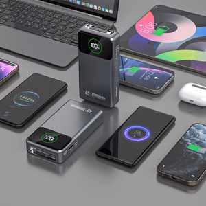 Dudao K31 Pro 45W 20000mAh portatīvais lādētājs ar iebūvētu izbīdāmu USB-C kabeli - pelēka